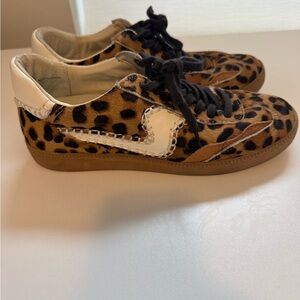 Dolce Vita Leopard Print Casual Sneakers with White Accent